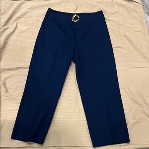 Ralph Lauren pants Dark Blue Dress women’s size 12 gold accent waist